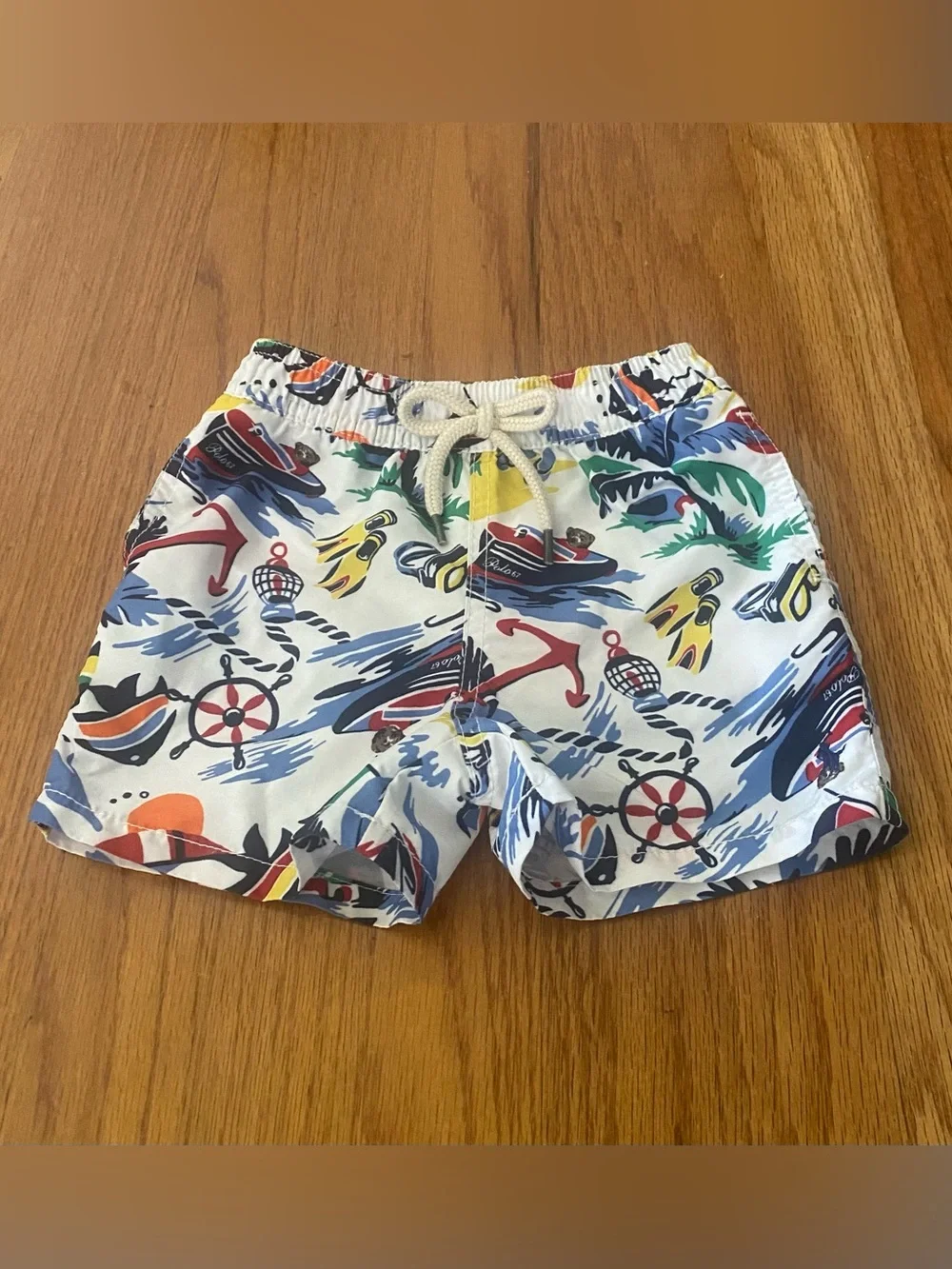 Ralph Lauren Swim Trunks with Teddy Nautical Multicolor Print